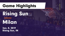 Rising Sun  vs Milan  Game Highlights - Jan. 8, 2019