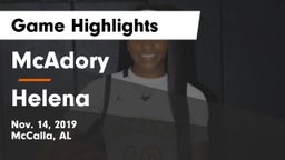 McAdory  vs Helena Game Highlights - Nov. 14, 2019