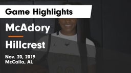 McAdory  vs Hillcrest  Game Highlights - Nov. 20, 2019