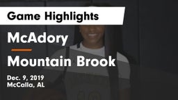 McAdory  vs Mountain Brook  Game Highlights - Dec. 9, 2019