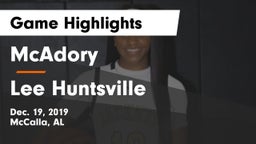 McAdory  vs Lee Huntsville Game Highlights - Dec. 19, 2019