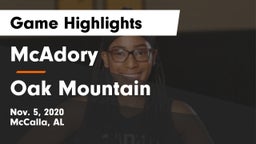 McAdory  vs Oak Mountain  Game Highlights - Nov. 5, 2020