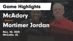 McAdory  vs Mortimer Jordan  Game Highlights - Nov. 20, 2020