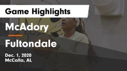 McAdory  vs Fultondale  Game Highlights - Dec. 1, 2020