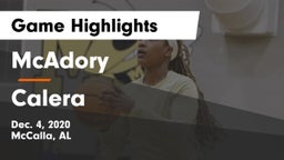 McAdory  vs Calera  Game Highlights - Dec. 4, 2020