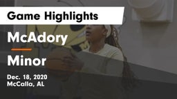 McAdory  vs Minor  Game Highlights - Dec. 18, 2020