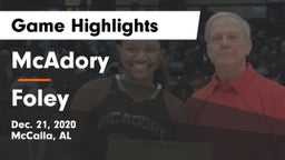 McAdory  vs Foley Game Highlights - Dec. 21, 2020