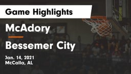 McAdory  vs Bessemer City  Game Highlights - Jan. 14, 2021