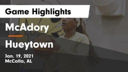 McAdory  vs Hueytown  Game Highlights - Jan. 19, 2021