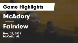 McAdory  vs Fairview Game Highlights - Nov. 22, 2021