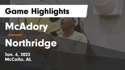 McAdory  vs Northridge Game Highlights - Jan. 6, 2022