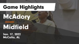 McAdory  vs Midfield Game Highlights - Jan. 17, 2022