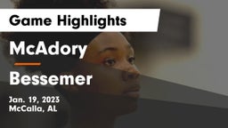 McAdory  vs Bessemer Game Highlights - Jan. 19, 2023