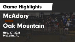 McAdory  vs Oak Mountain  Game Highlights - Nov. 17, 2023