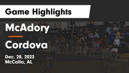 McAdory  vs Cordova  Game Highlights - Dec. 28, 2023