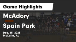 McAdory  vs Spain Park Game Highlights - Dec. 15, 2023
