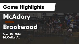McAdory  vs Brookwood Game Highlights - Jan. 15, 2024