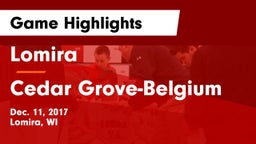 Lomira  vs Cedar Grove-Belgium  Game Highlights - Dec. 11, 2017