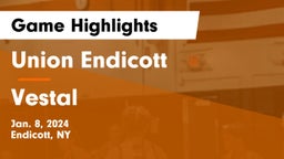 Union Endicott vs Vestal  Game Highlights - Jan. 8, 2024
