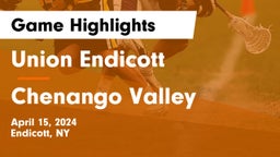 Union Endicott vs Chenango Valley  Game Highlights - April 15, 2024