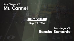 Matchup: Mt. Carmel High vs. Rancho Bernardo  2016