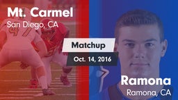 Matchup: Mt. Carmel High vs. Ramona  2016