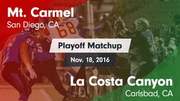 Matchup: Mt. Carmel High vs. La Costa Canyon  2016
