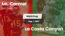 Matchup: Mt. Carmel High vs. La Costa Canyon  2017