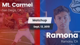 Matchup: Mt. Carmel High vs. Ramona  2019