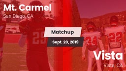 Matchup: Mt. Carmel High vs. Vista  2019