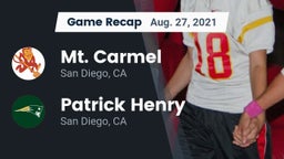 Recap: Mt. Carmel  vs. Patrick Henry  2021