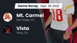 Recap: Mt. Carmel  vs. Vista  2022