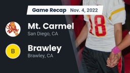 Recap: Mt. Carmel  vs. Brawley  2022