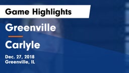 Greenville  vs Carlyle  Game Highlights - Dec. 27, 2018