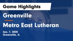 Greenville  vs Metro East Lutheran  Game Highlights - Jan. 7, 2020