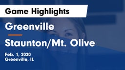 Greenville  vs Staunton/Mt. Olive Game Highlights - Feb. 1, 2020