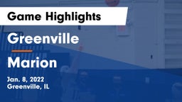 Greenville  vs Marion  Game Highlights - Jan. 8, 2022