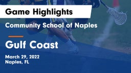 Community School of Naples vs Gulf Coast  Game Highlights - March 29, 2022