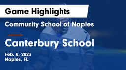 Community School of Naples vs Canterbury School Game Highlights - Feb. 8, 2023
