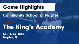 Community School of Naples vs The King's Academy Game Highlights - March 24, 2023