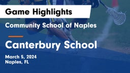 Community School of Naples vs Canterbury School Game Highlights - March 5, 2024