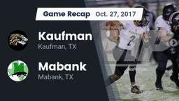 Recap: Kaufman  vs. Mabank  2017