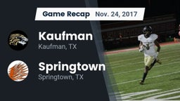 Recap: Kaufman  vs. Springtown  2017