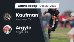 Recap: Kaufman  vs. Argyle  2020