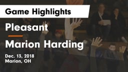 Pleasant  vs Marion Harding  Game Highlights - Dec. 13, 2018