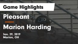 Pleasant  vs Marion Harding  Game Highlights - Jan. 29, 2019