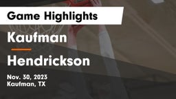Kaufman  vs Hendrickson  Game Highlights - Nov. 30, 2023
