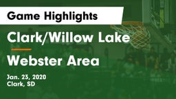 Clark/Willow Lake  vs Webster Area  Game Highlights - Jan. 23, 2020