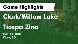 Clark/Willow Lake  vs Tiospa Zina  Game Highlights - Feb. 18, 2020