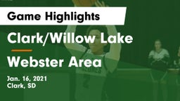 Clark/Willow Lake  vs Webster Area  Game Highlights - Jan. 16, 2021